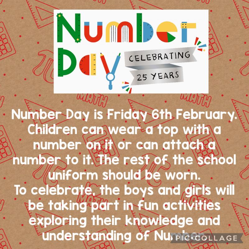 We will be celebrating Number Day in Holy Trinity